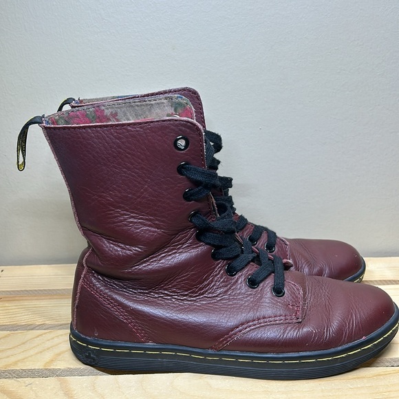 Dr. Martens Stratford Air Wair Boots Women's Size 6 Burgundy/Maroon AW004 - Picture 3 of 6